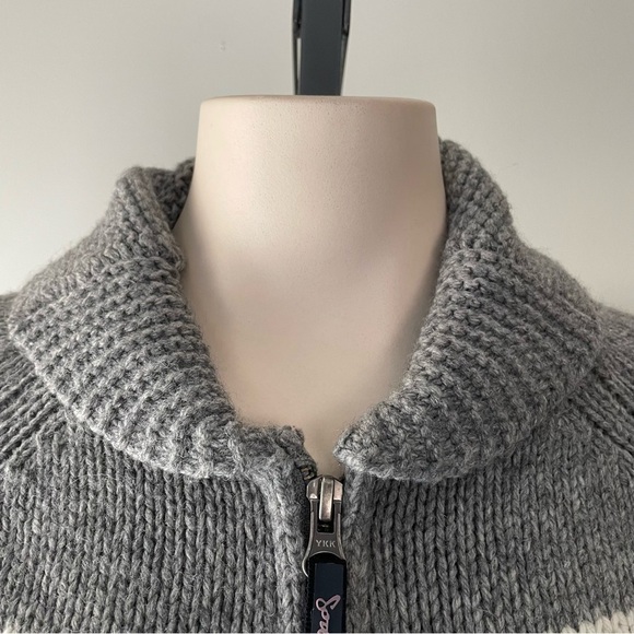 Triple Five Soul Wool Blend Cowichan Knit Aztec Cardigan Grey Black Size Small - Picture 4 of 11